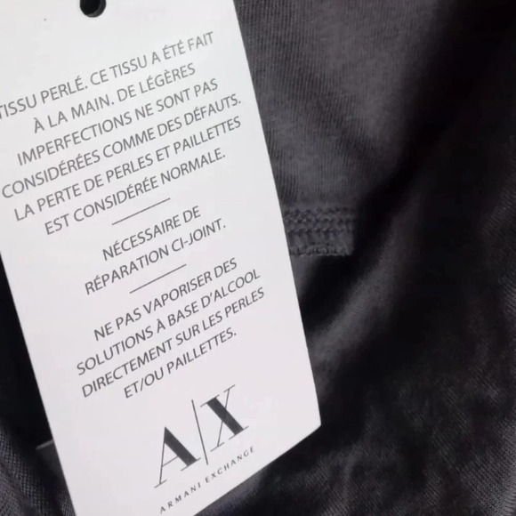 NWT Armani Exchange A/X Grey Silver Sequined Cowl Neck  Sleeveless Top size L - Picture 7 of 8